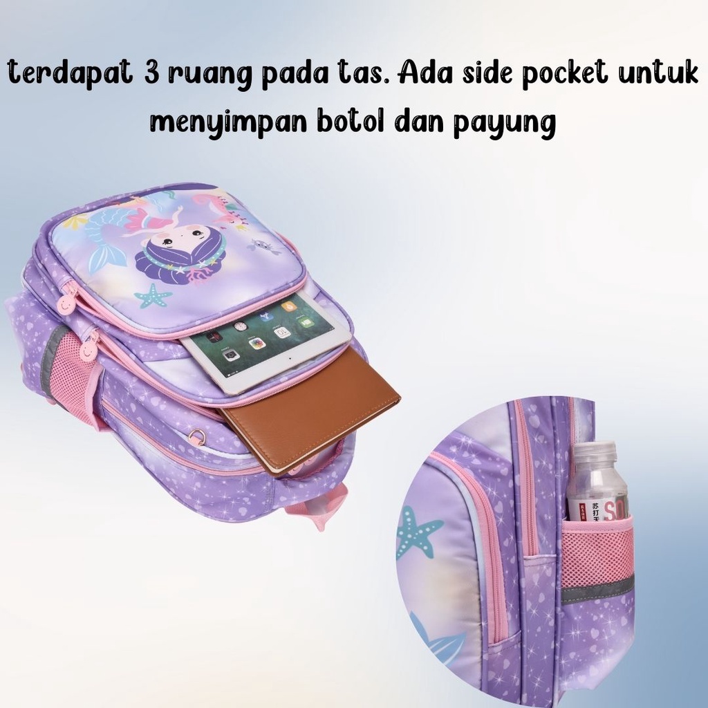 [MONA] Tas Ransel Anak Sekolah Warna Cakep Karakter Lucu dan Imut Kualitas Import Premium -M0219