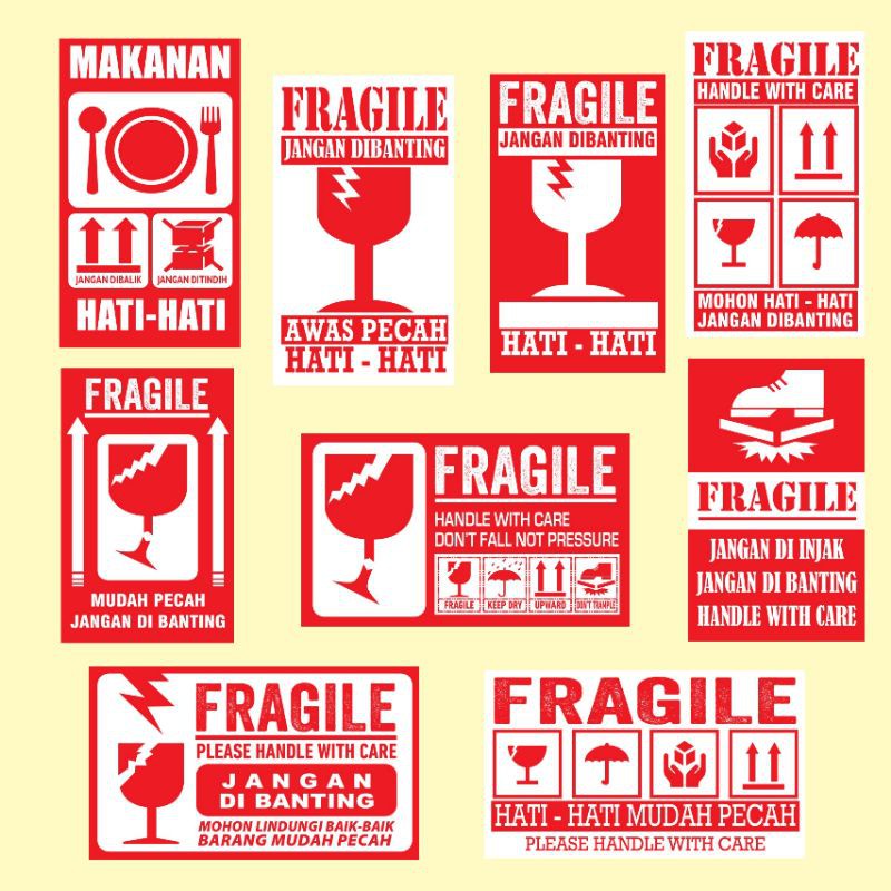 STIKER FRAGILE | STIKER PECAH BELAH | STIKER MURAH FRAGILE