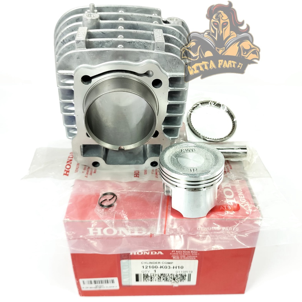 CYLINDER BLOK SEHER PISTON RING KOMPLIT HONDA K03 KUALITAS ASLI ORIGINAL HONDA AHM PRESISI TINGGAL PASANG BAHAN BERKUALITAS DAN DIJAMIN AWET REVO ABSOLUTE FI INJEKSI REVO FIT FI BLADE FI