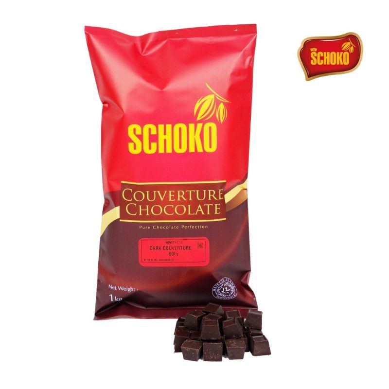 

✨NEW✨ -Dark chocolate Couverture Cube 60% 1kg SCHOKO / chocolate blok / cokelat blok / easy melt chocolate- 1.1.23