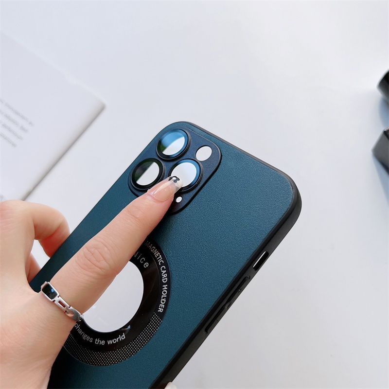 IPHONE Casing Ponsel Sederhana Dan Berkualitas Untuk Iphone14 13 12 11 Pro Max Plus Kulit Lensa Magnetik All-inclusive Jatuh Dan Shockproof Penutup Belakang