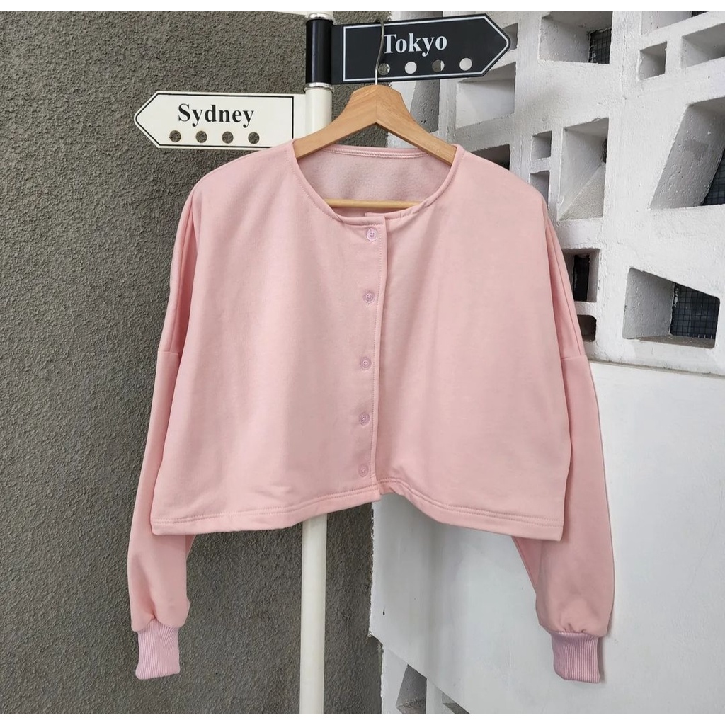 Sweater Wanita ANGELA OVERSIZE CROOPE Outher Kardigan Ala Korean Fashion Korean Stylish Fashionable