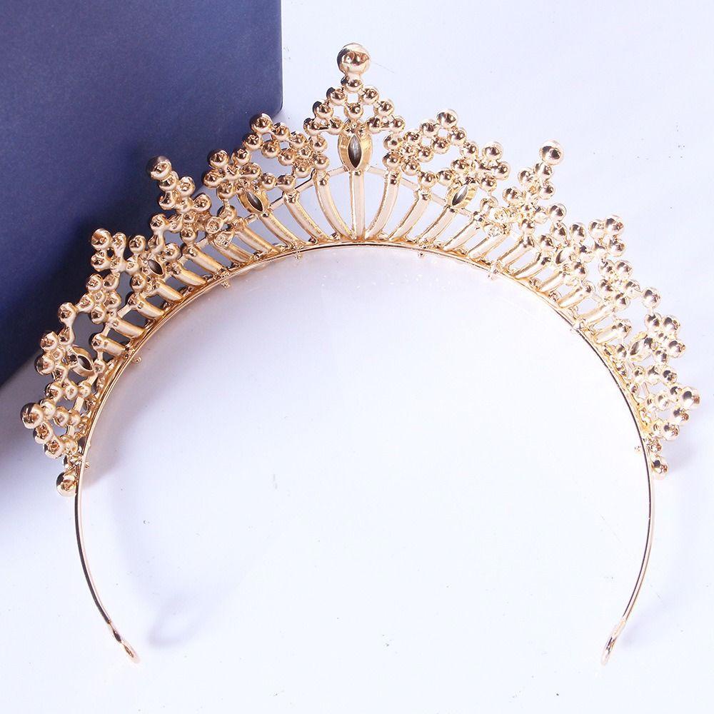 Mxbeauty Mahkota Pengantin Wanita Trendi Temperamen Putri Fashion Perhiasan Berlian Imitasi Pengantin Aksesoris Rambut Vintage Gaya Korea Ikat Kepala