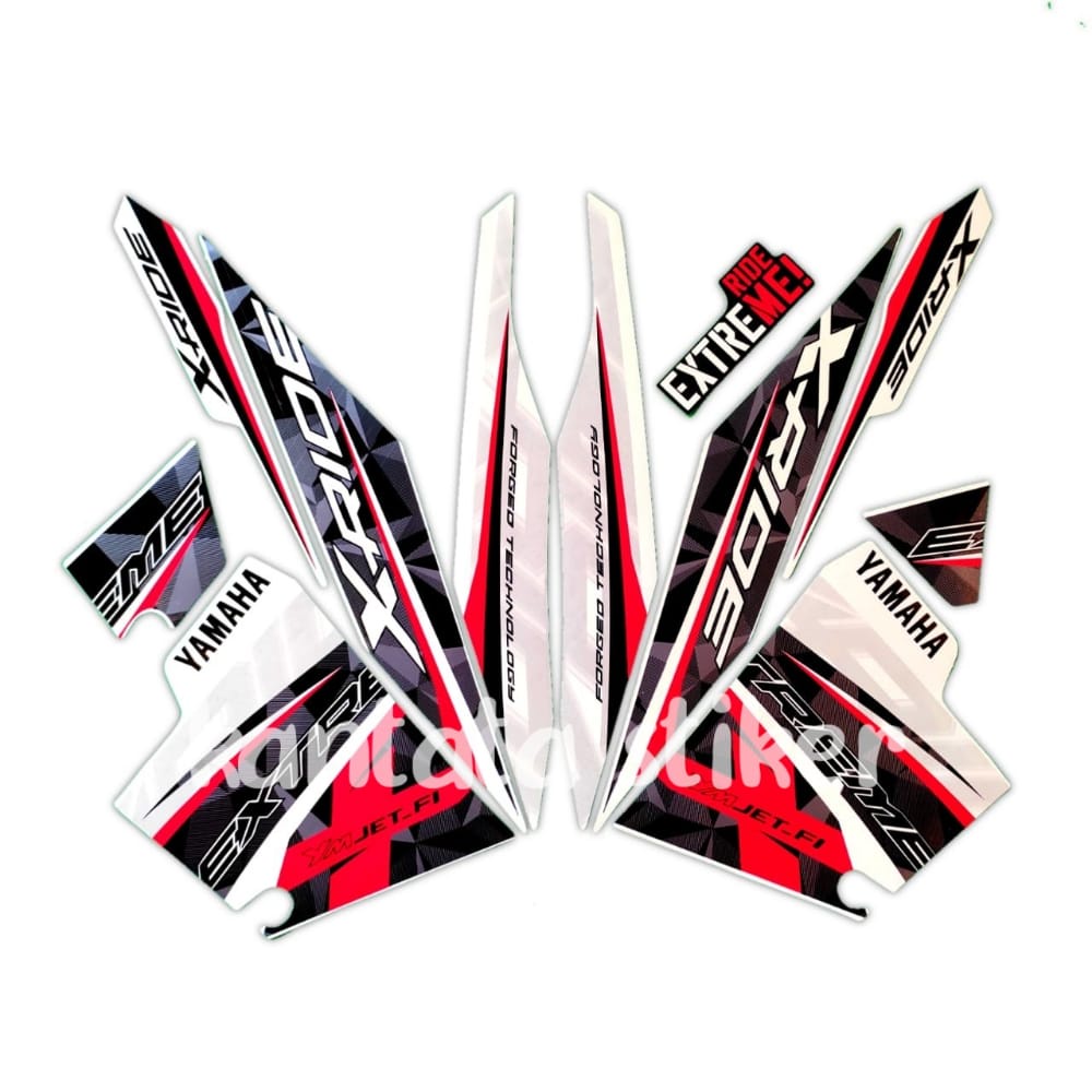 STRIPING STICKER STIKER LIS BODI MOTOR XRIDE X-RIDE 2016 2017 PUTIH STANDAR