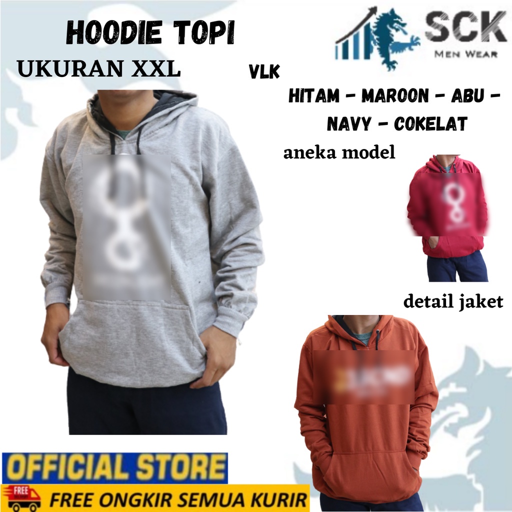 Jaket Pria VLK Hoodie Sablon Katun L XL XXL / Pakaian Pria Wanita Hudi Motif Corak - sckmenwear GROSIR