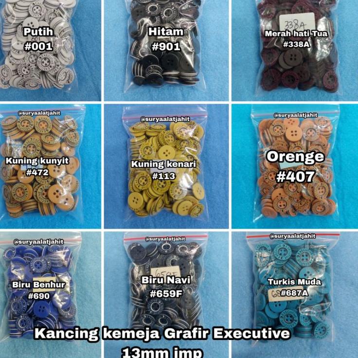 ⚡TOK SIAP 【COD Kancing kemeja Grafir Executive imp 20/4 @1gros =rp.9.000/144pcs