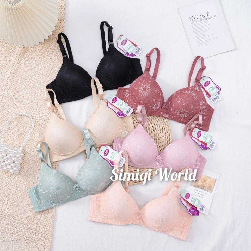 Dijamin Ori>/ Bra Simiqi 3398 BH Push Up Busa Sangat Tebal BH Wanita Remaja Dewasa BH Tanpa Kawat CU