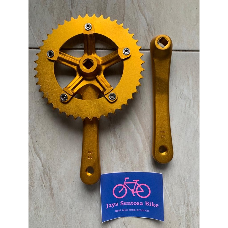 TERMURAH!!! Gear Sepeda / Crank TAIWAN Twotone Single Speed 44T / Realpict //Full alloy