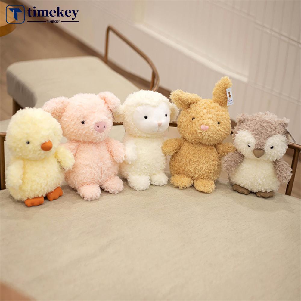 Timekey Lucu Berbulu Mainan Mewah Boneka Kartun Hewan Bayi Menghibur Mainan Bunny Chick Domba Burung Hantu Beruang Rubah Boneka Dekorasi Rumah Untuk Anak Kids B7V9