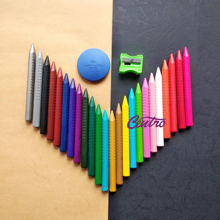 

Terlaris Faber Castell Erasable Crayon + Sharpener And Eraser Krayon Isi 24
