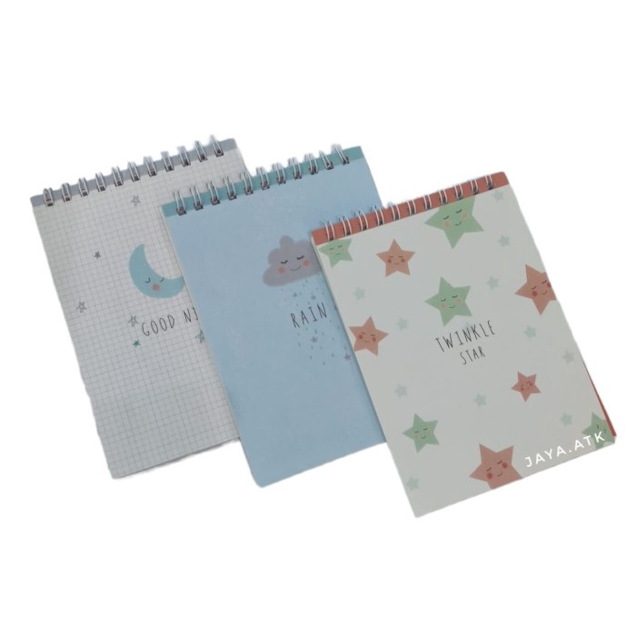 

BUKU CATATAN NOTEBOOK A6 POLOS MEMO RING SPIRAL SOUVENIR KADO NOTES