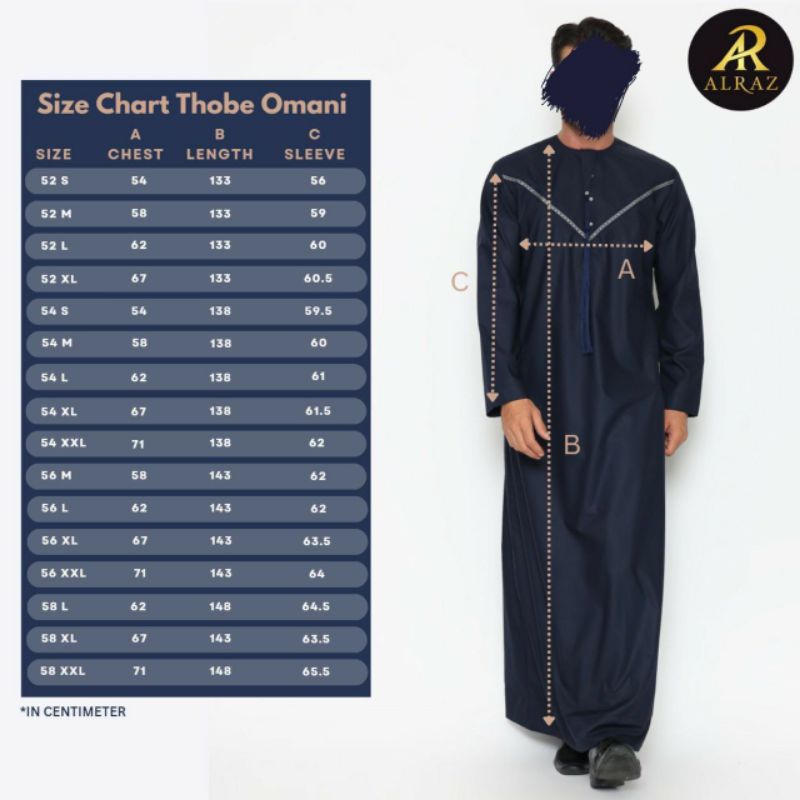 JUBAH Alraz Model Ikaf Oblong, Gamis Ikaf Alraz Oman