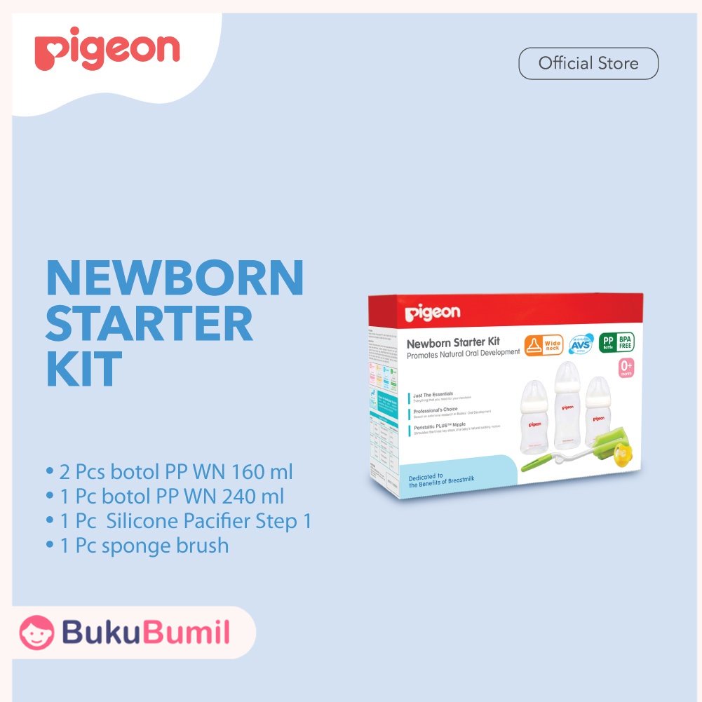 PIGEON Newborn Starter Kit | Paket Botol Susu Perlengkapan Bayi