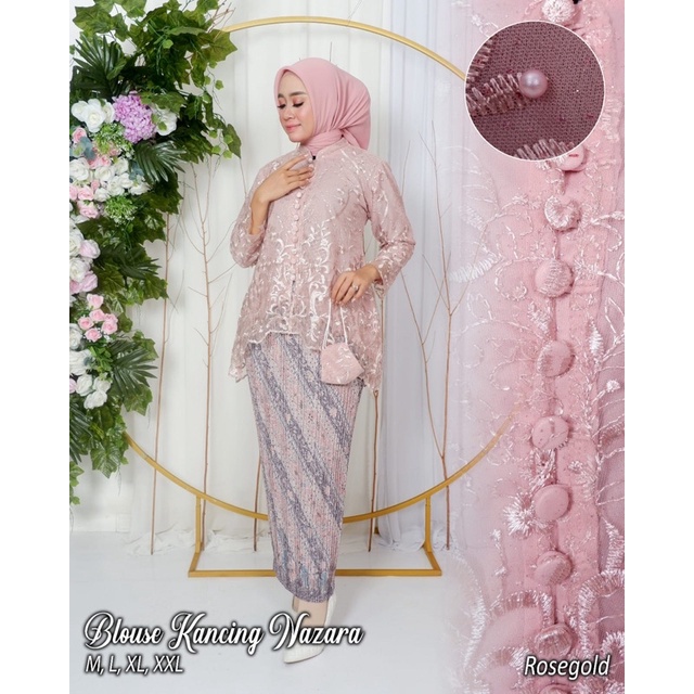 Permata Olshop / Kebaya Blouse Busui Brukat Kancing AD / Kebaya Busui Kancing Depan / Kebaya Wisuda / Kebaya Modern / Kebaya Lamaran