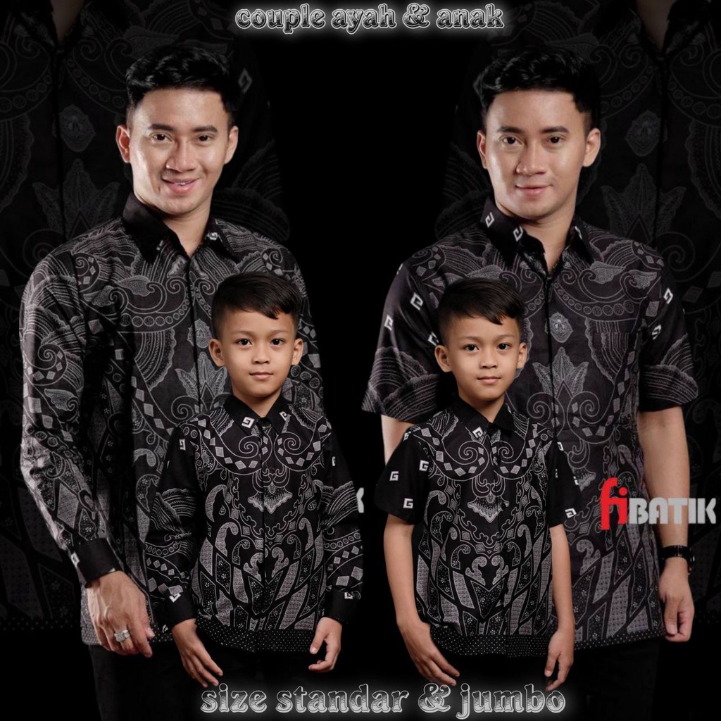 Batik Couple Ayah Dan Anak Laki Laki Modern/kemeja batik pria lengan panjang/Batik pria lengan panjang/Batik pria Lengan pendek/Batik anak laki laki lengan pendek