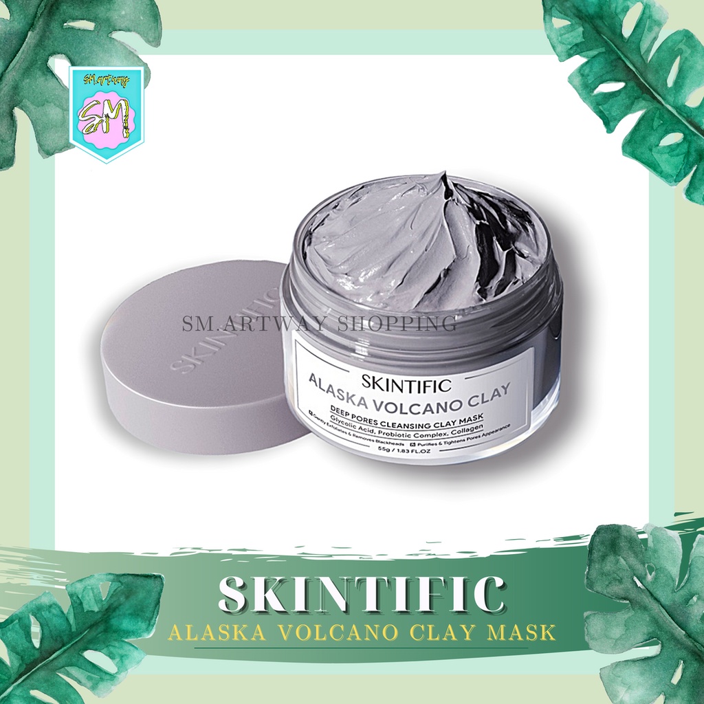 SKINTIFIC Alaska Volcano Clay Mask 55gr | Deep Pore Cleansing Mud Mask | Membersihkan dan Mengecilkan Pori