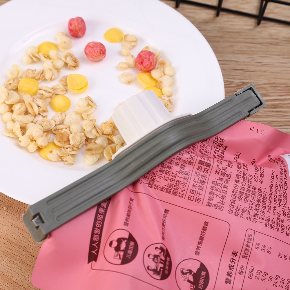 Klip Penyegel Kantong Bumbu Dapur Jepang Abu-Abu/Alat Penyegel Makanan Dan Snack Portable