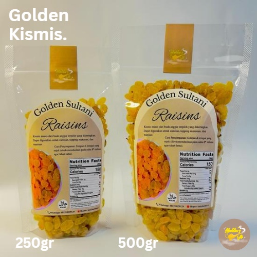 

Kismis Mutiara Golden Raisins Sultani Manis 250gr 500gr / 100% Halal, Premium, dan Original