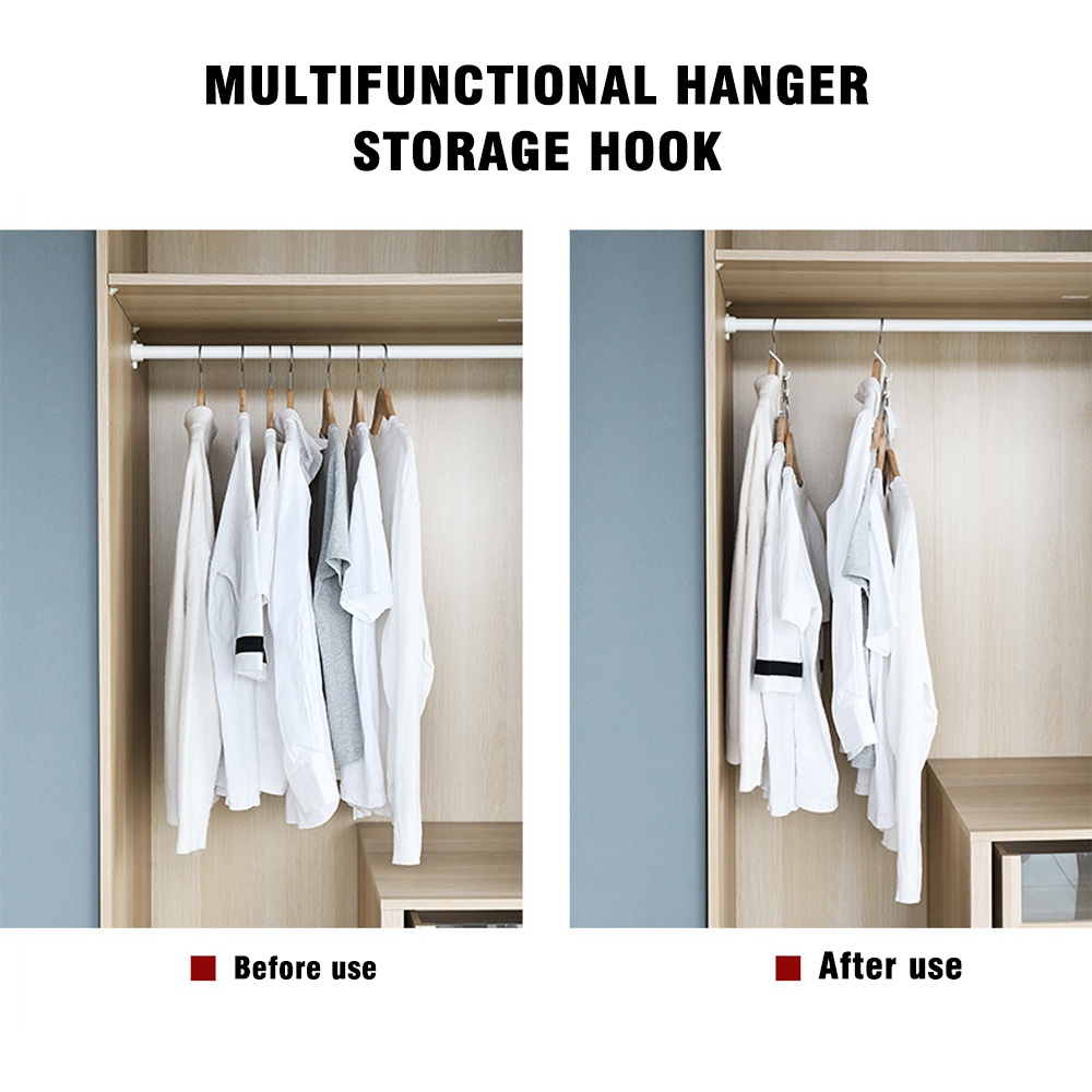 Rak Penyimpanan Organizer Closet Multifungsi Holder Hemat Ruang Rak Penyimpanan Laundry Pakaian Gantungan Pengeringan Non-Slip Multi-Layer Gantungan Baju Kait Sambungan Tahan Lama