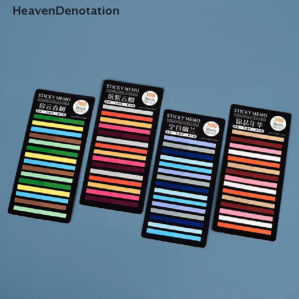 [HeavenDenotation] 300lembar Tab Indeks Neon Transparan PET Sticky Note Untuk Penanda Halaman Planner Stiker Tanda Klasifikasi Kantor Sekolah Sticky Notes HDV