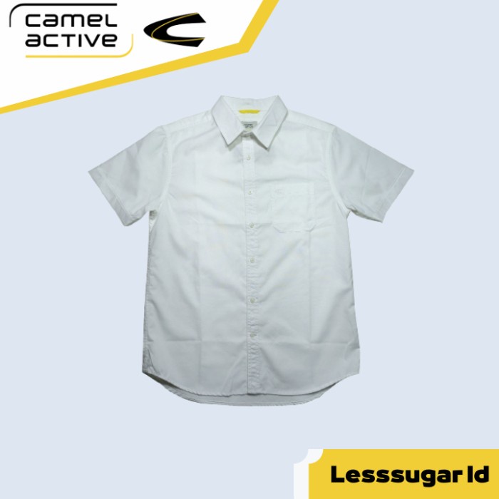 Kemeja CAMEL ACTIVE Putih Polos Bahan Katun Casual Formal