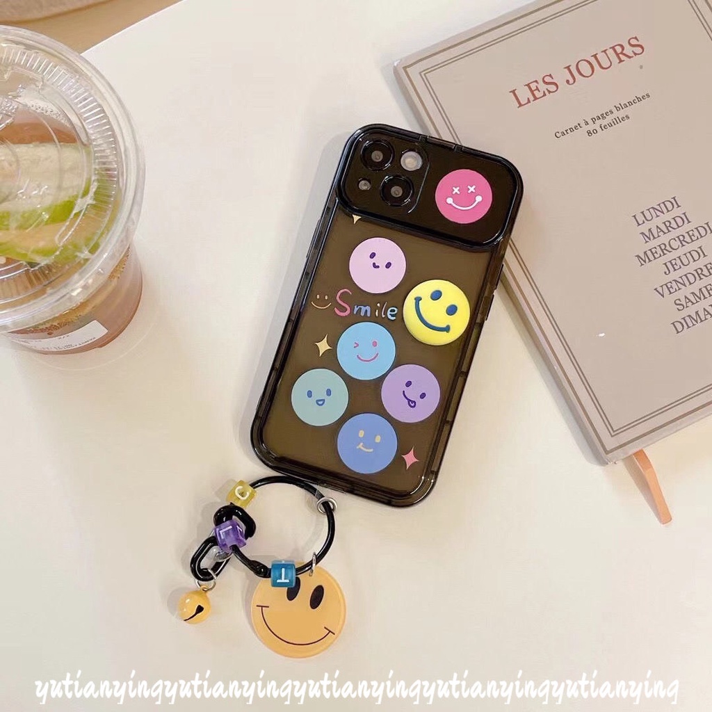 IPHONE Case Smiley Kartun Lucu Kompatibel Untuk Iphone11 13 12 14 Pro Max 11 Pro Max XR 78 Plus X XS Max SE 2020 Flip Make Up Cermin Ponsel Belakang Full Cover