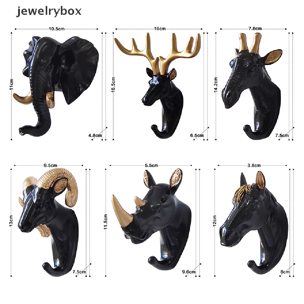 [jewelrybox] Rak Kepala Hewan Tempel Dinding Coat Cap Wall Hanger Horse Elephant Hook Butik