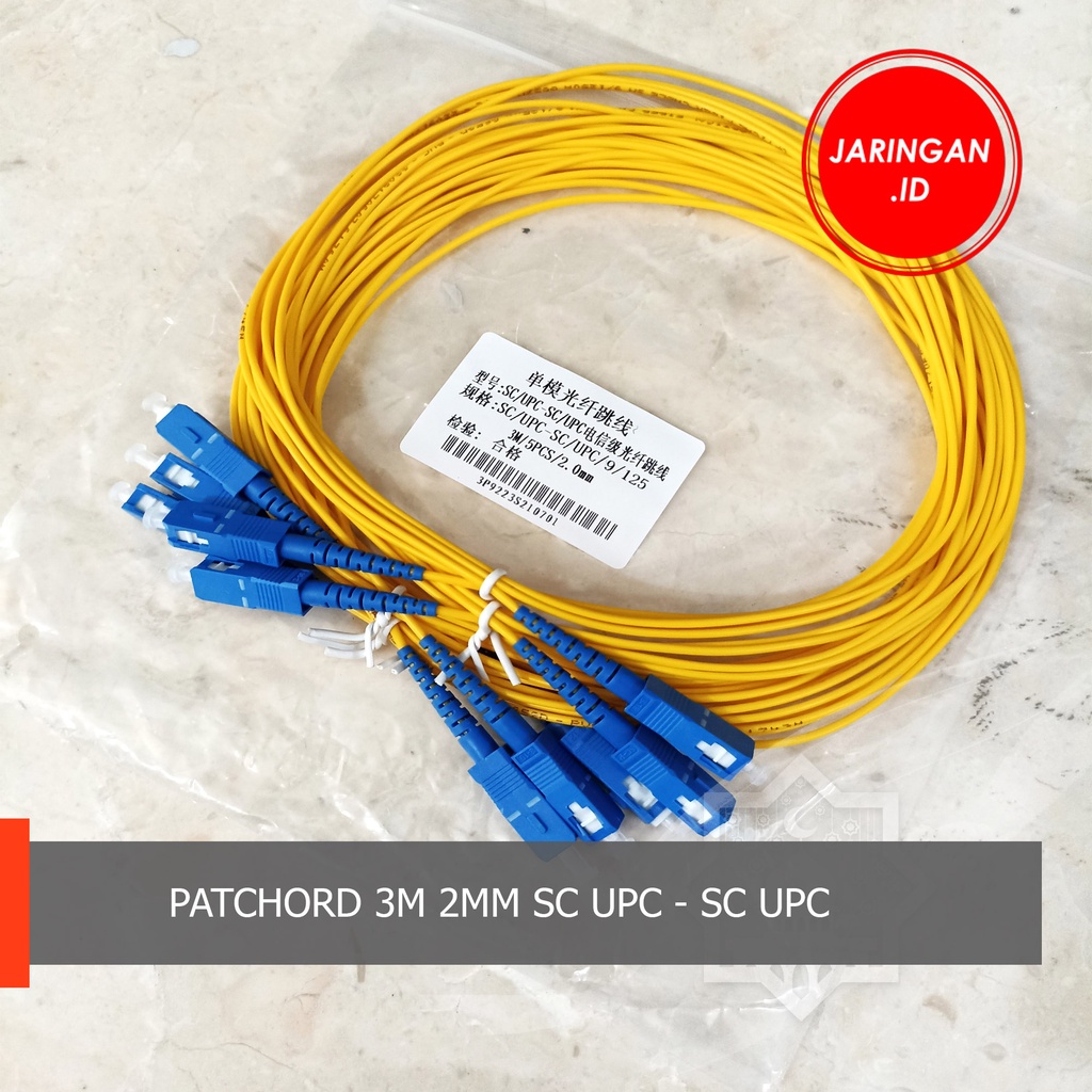 KABEL FIBER OPTIK PATCHCORD SC SC atau SC UPC SC UPC (3 METER)