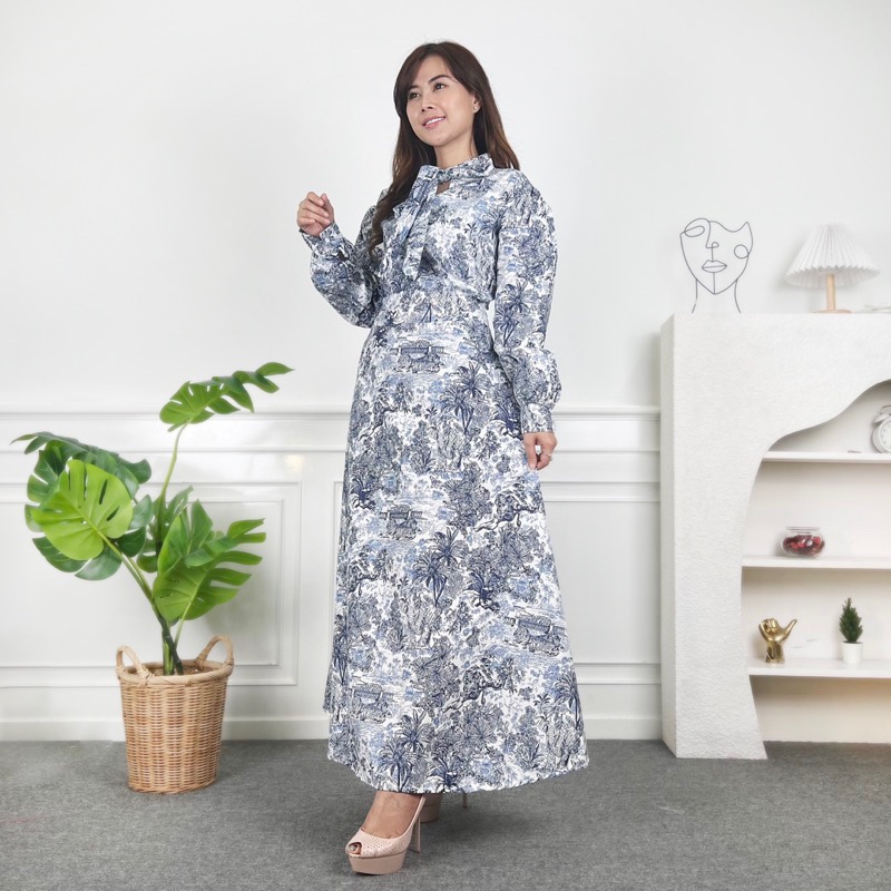 BEFAST - ZEC OOTD DRESS WANITA DYAR / Ibuki Pattern Dress / LongDress Wanita Keluaran Terbaru / Fashion kekinian Remaja ABG Trendy / Outfit Ala Korean Style / Dress Midi Lengan Panjang / Pakaian Wanita Pesta/Kondangan Terlaris