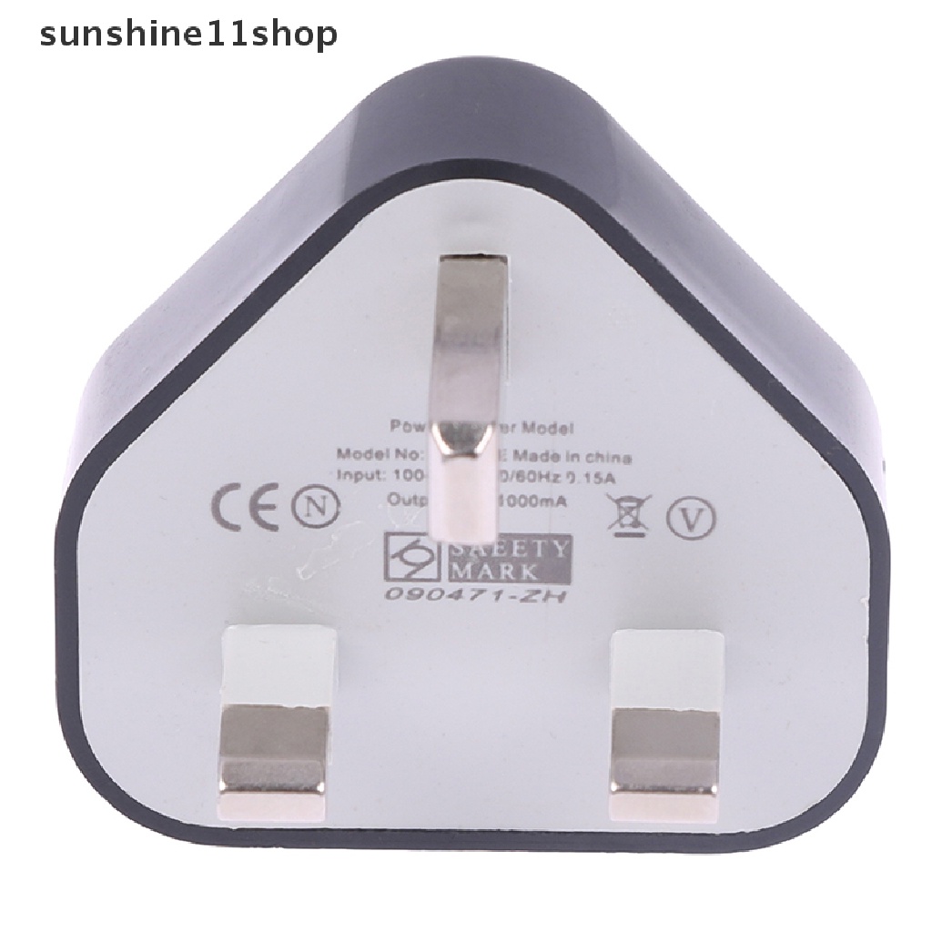 Sho Adaptor Dinding Colokan USB Charger 3pin Portable Dengan 1port Travel Charging N