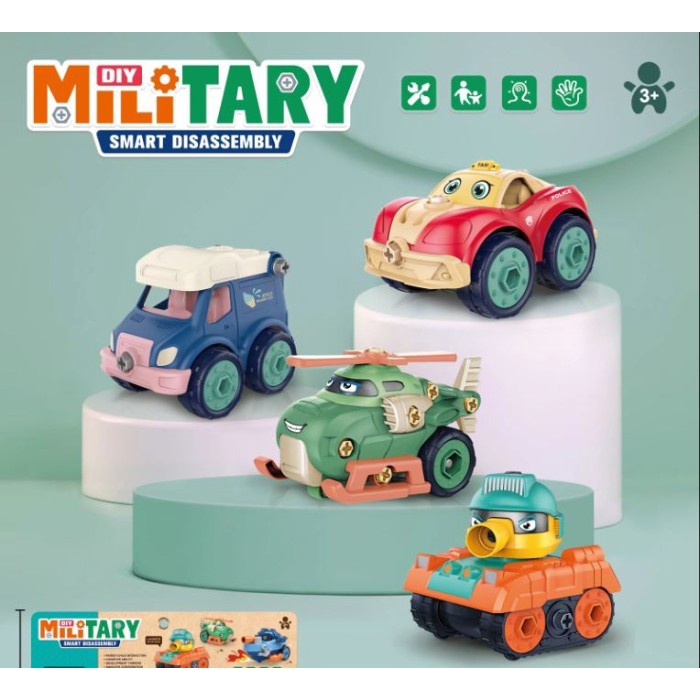 MAINAN ANAK MOBIL MILITARY DIY FUNNY BABY Puzzle 4 MACAM KADO TERBAIK