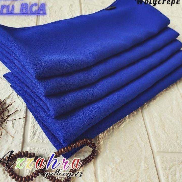 ➶ Hijab/Jilbab/Kerudung Segi Empat Wolycrepe murah No.24 BIRU BCA ✮