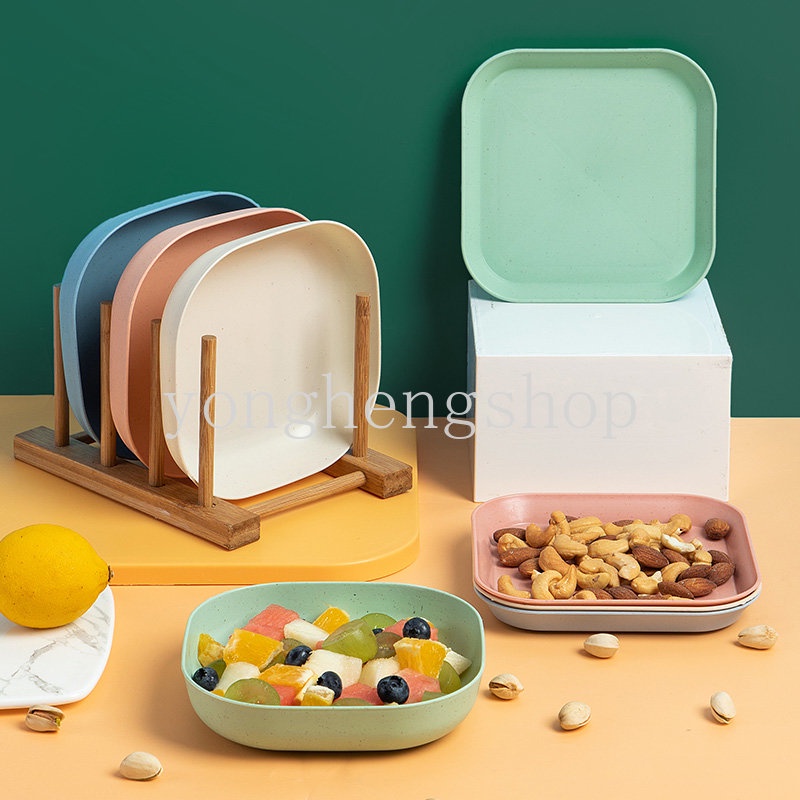 Wheat Straw Appetizer Piring Pesta Makanan Ringan Buah Kering Piring Salad Kue Dessert Serving Tray Seasoning Sauce Plate Tableware Spit Bone Dish