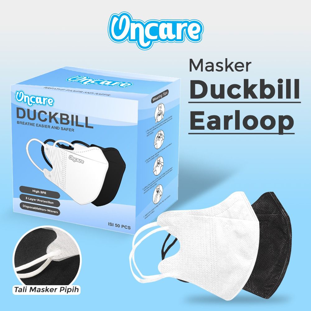 HWLB MASKER DUCKBILL ONCARE isi 50PCS emboss