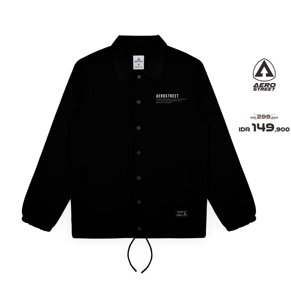 CHEKOUT Aerostreet Coach Jacket Lokko Hitam Jaket DAAAA