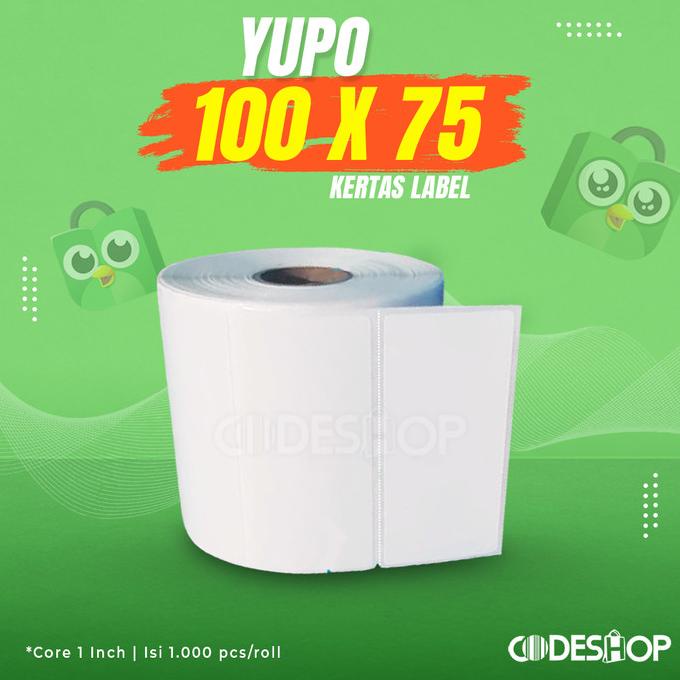 

Label Barcode Yupo 100 x 75 mm 1 Line Isi 1000 Pcs