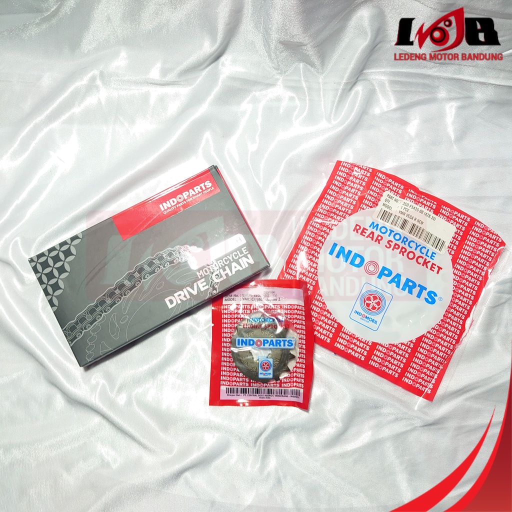 INDOPARTS Gear Set Jupiter Z Vega R New Rantai Gir Depan Belakang Assy