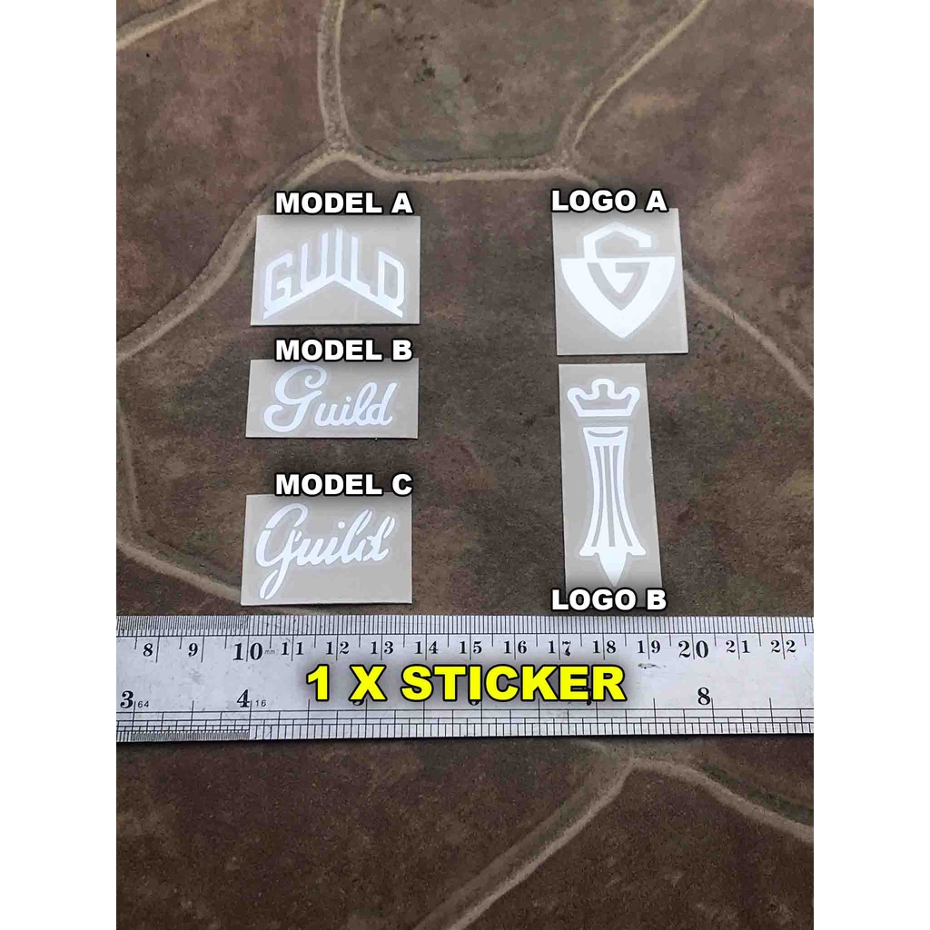 Gitar Guild Logo Sticker Headstock Model Superstrat Stratocaster Elektrik Akustik Klasik Hollow Body
