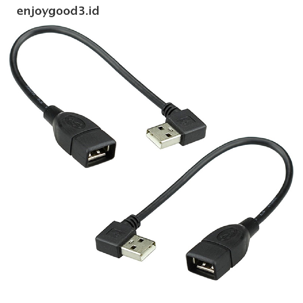 【 Rready Stock 】 90 Degree Up &amp; Down &amp; Left &amp; Right Angled USB 2.0 Type A Male to Female Expansion Cable Adapter for PC Computer （ ID ）