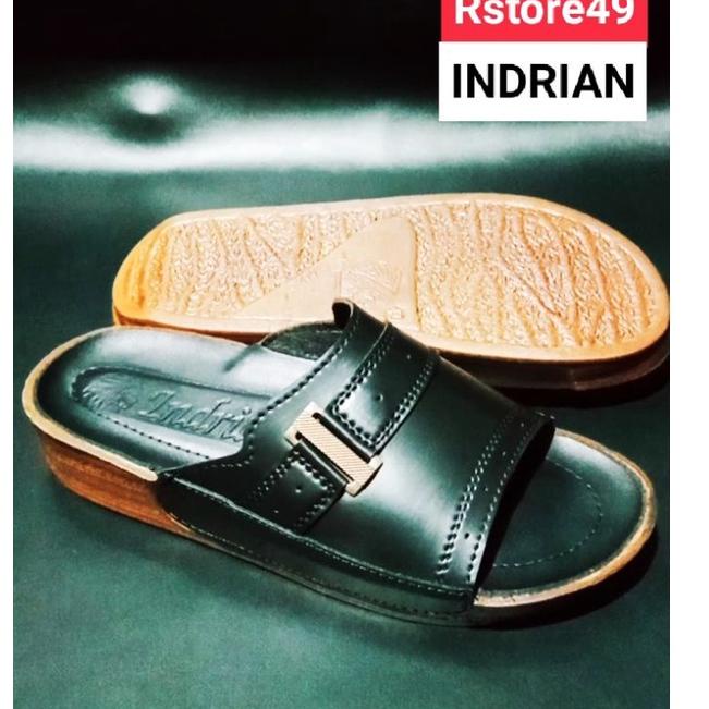 BOOMING sandal pria indrian black and brown 437 original/sandal kulit pria/sandal pria indian kulit/