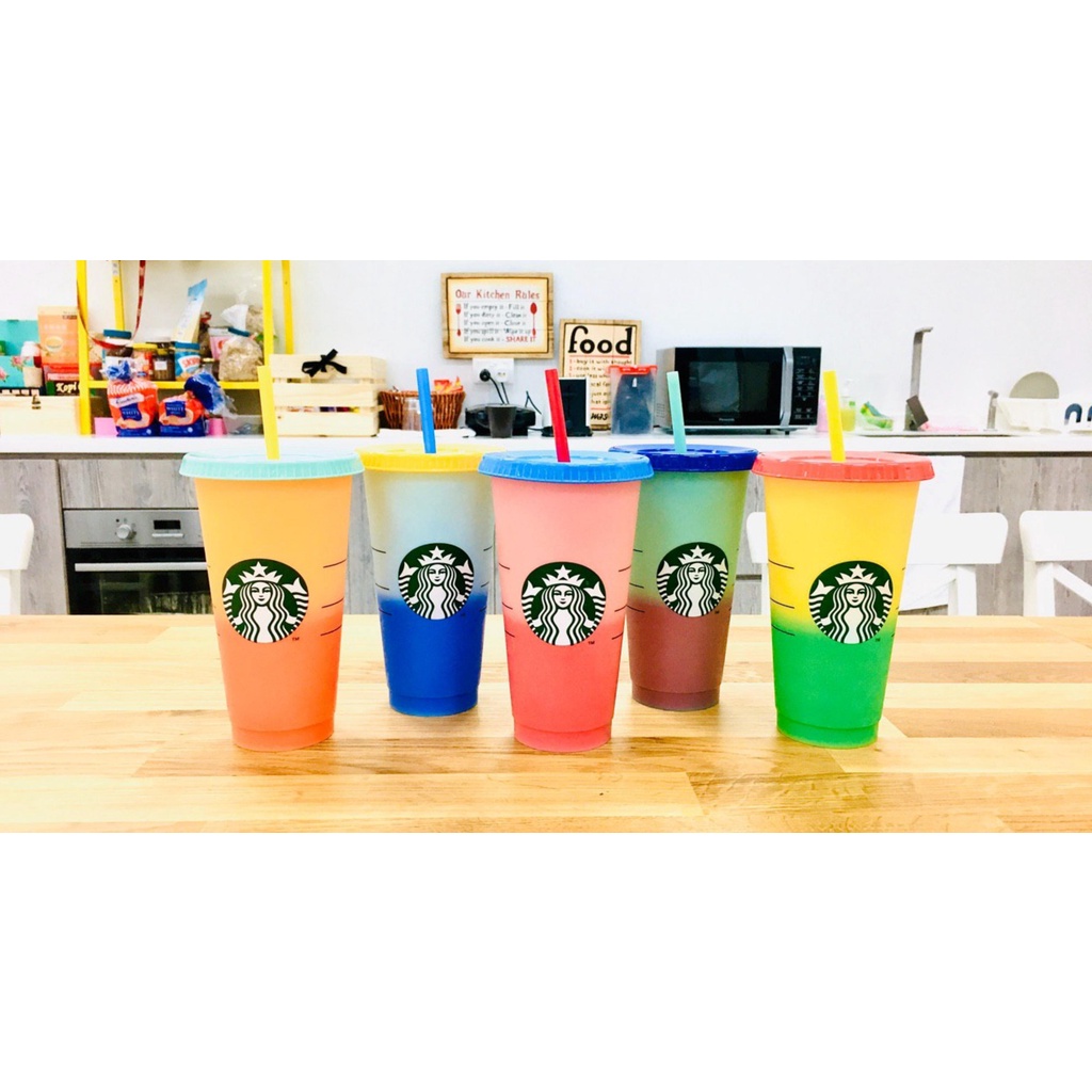 Baru Termurah Tumbler Starbucks Color Changing Cups tumbler Berubah Warna Colour Reusable Cup gelas berubah warna