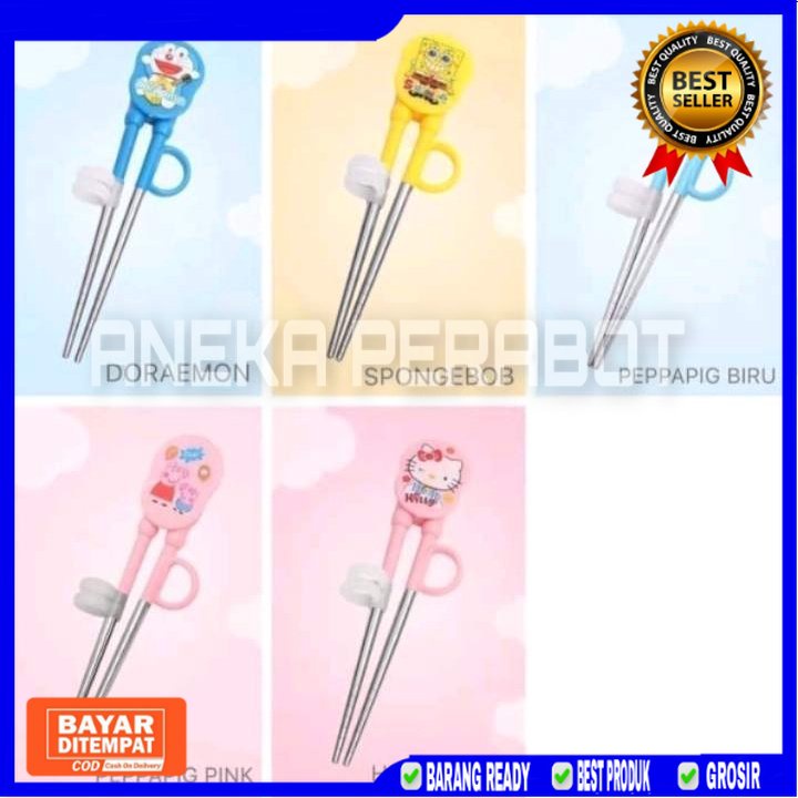 (AP)SUMPIT ANAK KARAKTEK KARTUN FOOD GRADE STAINLESS BESI MAKAN BAYI BABY