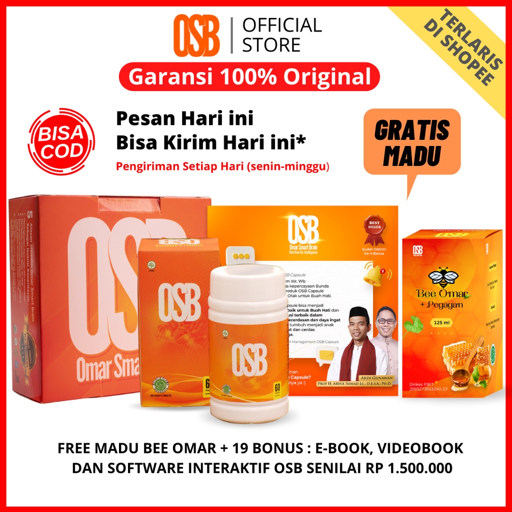 OSB Vitamin Otak Anak dan dewasa Omar Smart Brain Kapsul 100 % Produk Asli &amp; Original