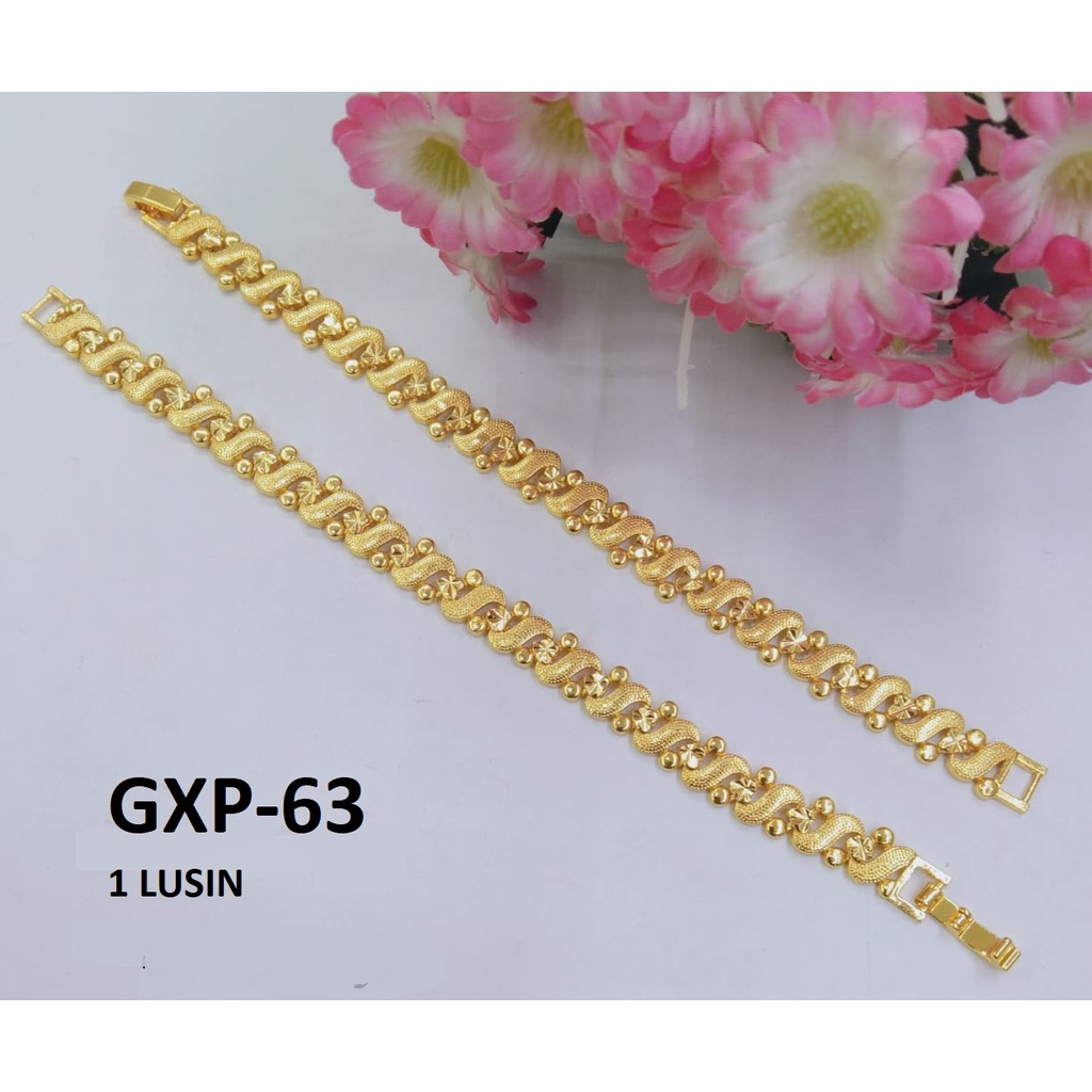 [1 LUSIN ISI 12] GELANG XP EMAS GOLD MOTIF PARANG TERMURAH / DUNIA GELANG TERBARU