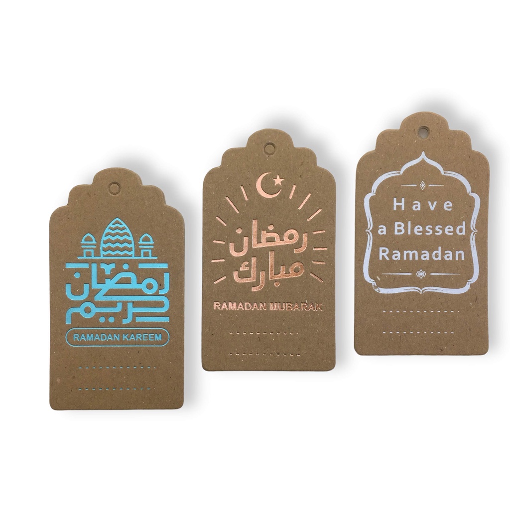 

RAMADAN HANG TAG 12 PCS HOT PRINT METALIK LABEL VINTAGE KRAFT UNTUK KADO GIFT HAMPERS