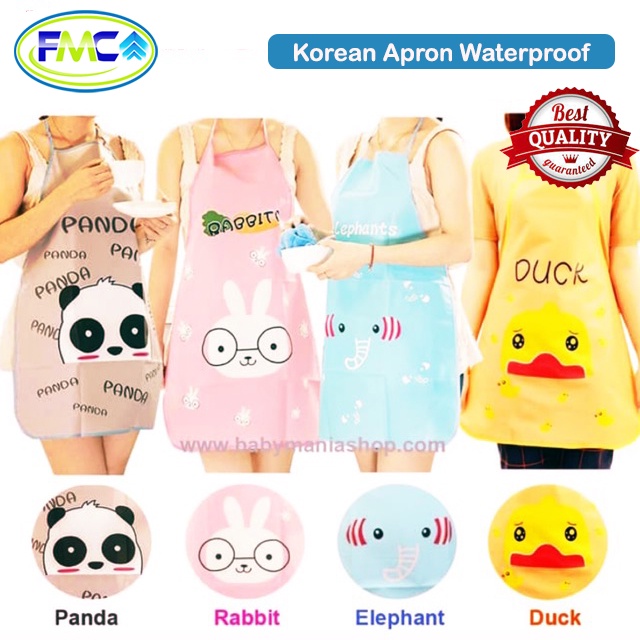 Celemek Masak Anti Air Minyak Apron Dapur Waterproof Karakter Kartun Lucu Unik Murah Korea Import