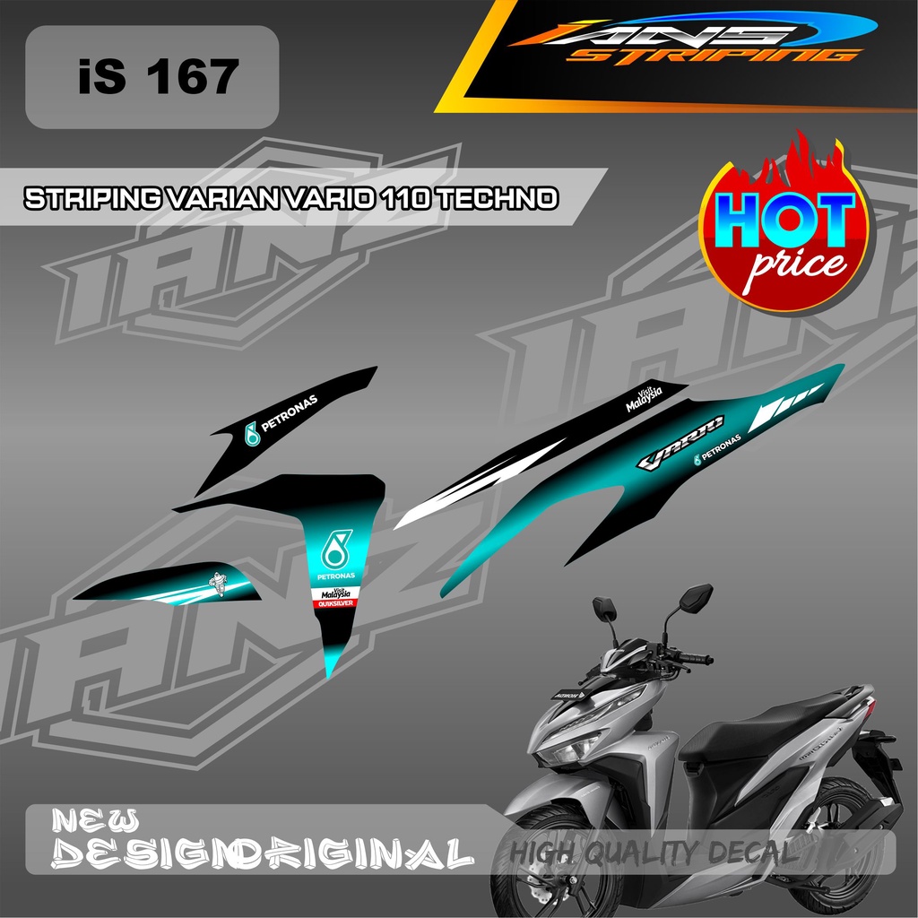 TERBARU STRIPING DECAL VARIO TECHNO SIMPEL PETRONAS / STIKER LIST HONDA VARIO TECHNO 110 OLD CUSTOM PETRONAS  / DECAL KERETA VARIO SEMI FULL BODY  IS167