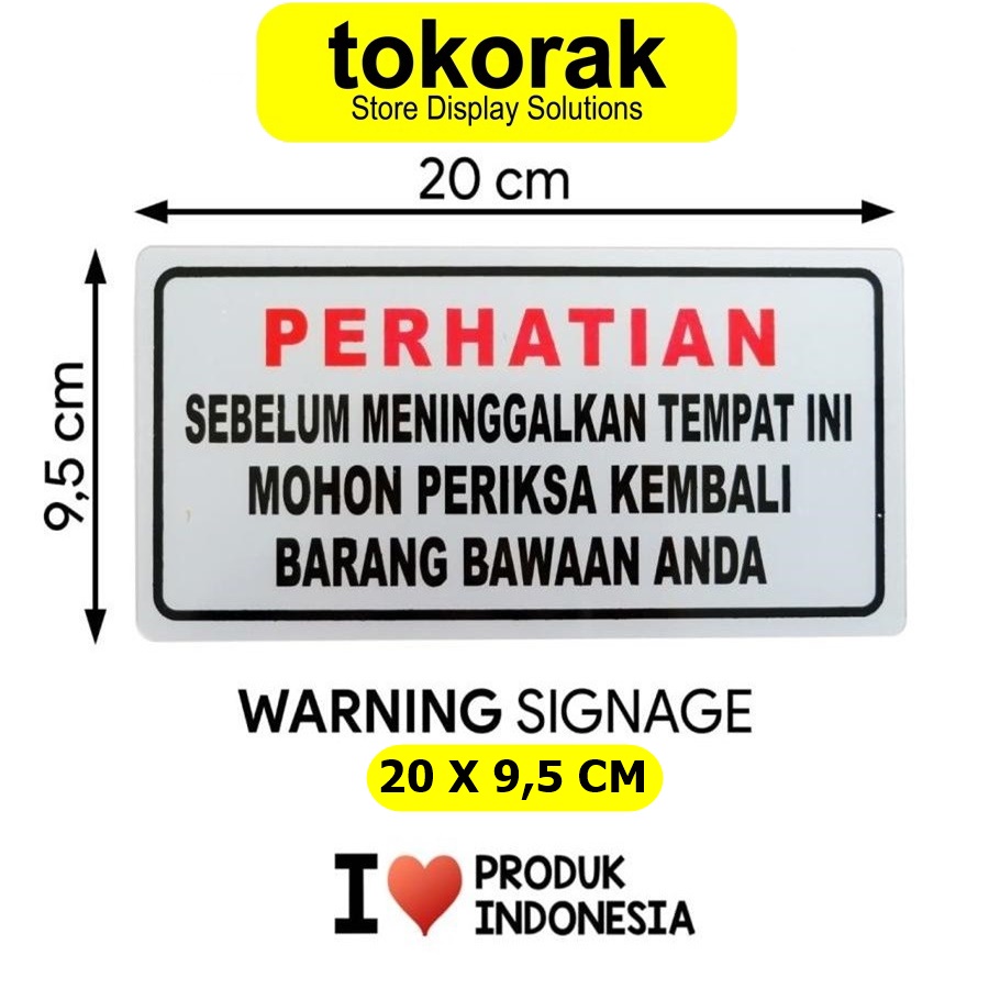 SIGNAGE PERHATIAN SIMBOL LOGO PERINGATAN PERIKSA KEMBALI SIGN PETUNJUK SIMBOL LOGO PERINGATAN LABEL