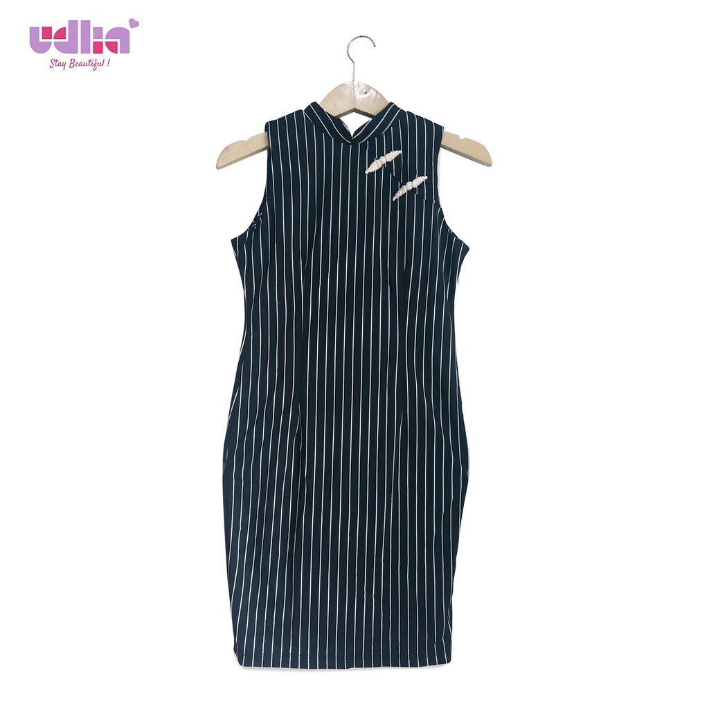 Udlia Stripe Mini Dress Monochrome