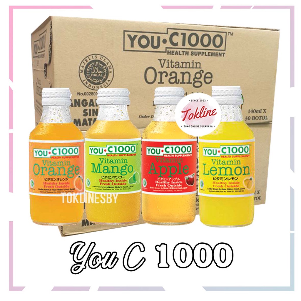 

[ 1 Karton isi 30 Botol ] UC YOUC YOU C 1000 APEL MANGO ORANGE LEMON 140ML